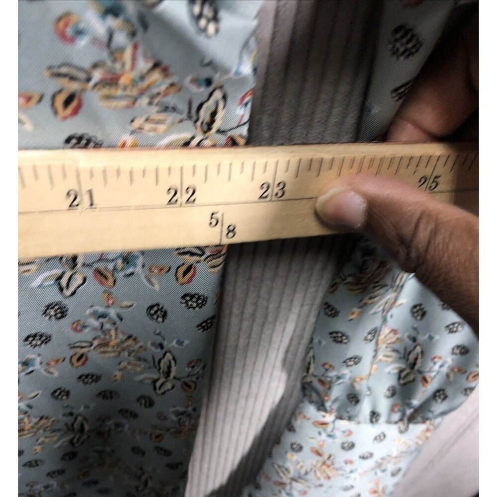 Ann Taylor Blouse Size XL Floral Mock Ruffle Neck Floral Thick Band Cuff - Picture 7 of 12